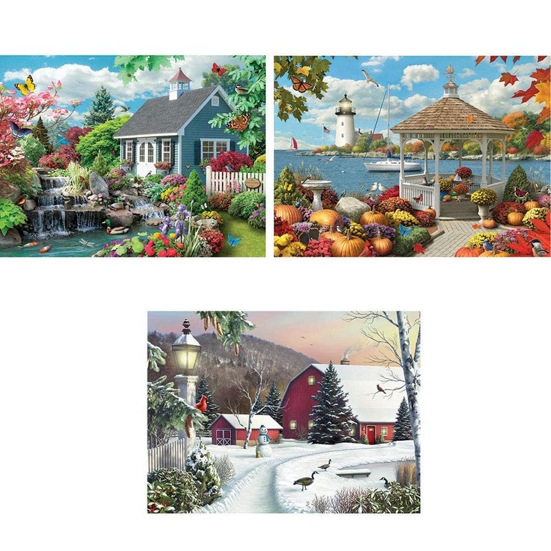 Bits and Pieces â€“ Value Set of Three Large 500 Piece Jigsaw Puzzles for Adults â€“ Nature Jigsaw Puzzles by Artist Alan Giana, Completed Puzzle Size: 18" x 24" - Image 2